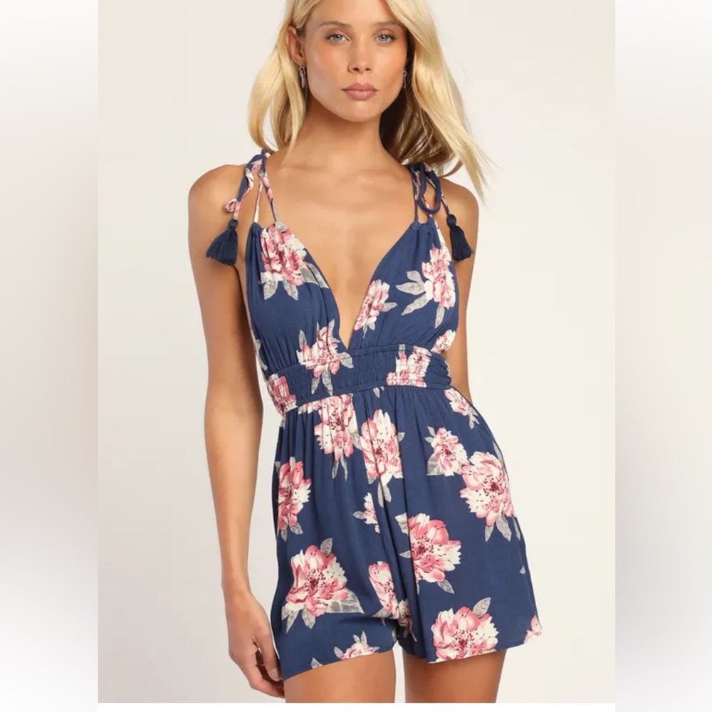 Lulus We Found Love Blue Romper